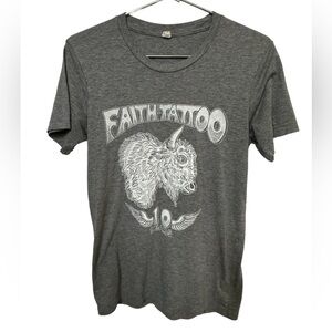 Retro Faith Tattoo 10 Year Santa Rosa CA Buffalo Gray Men’s S T-Shirt Rare